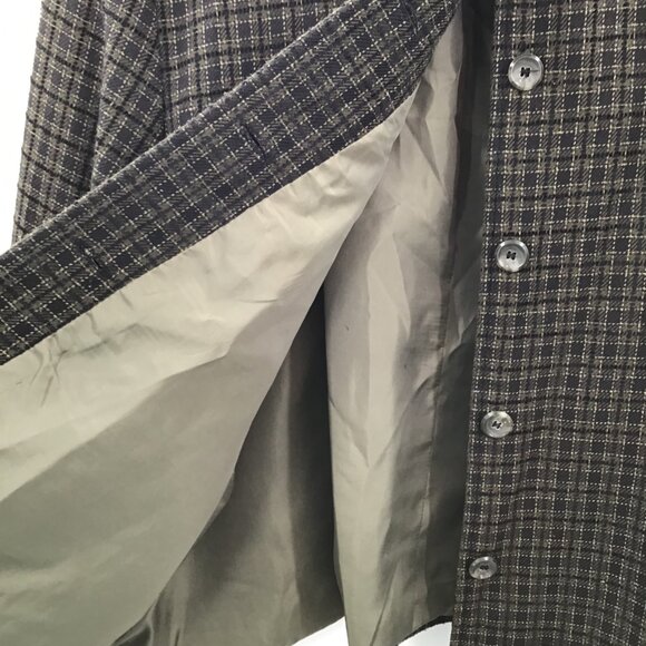 Vintage 1990s Women's 3X Briggs Blazer Boxy Green Plaid Woven Lined Long Sleeve - Picture 9 of 12